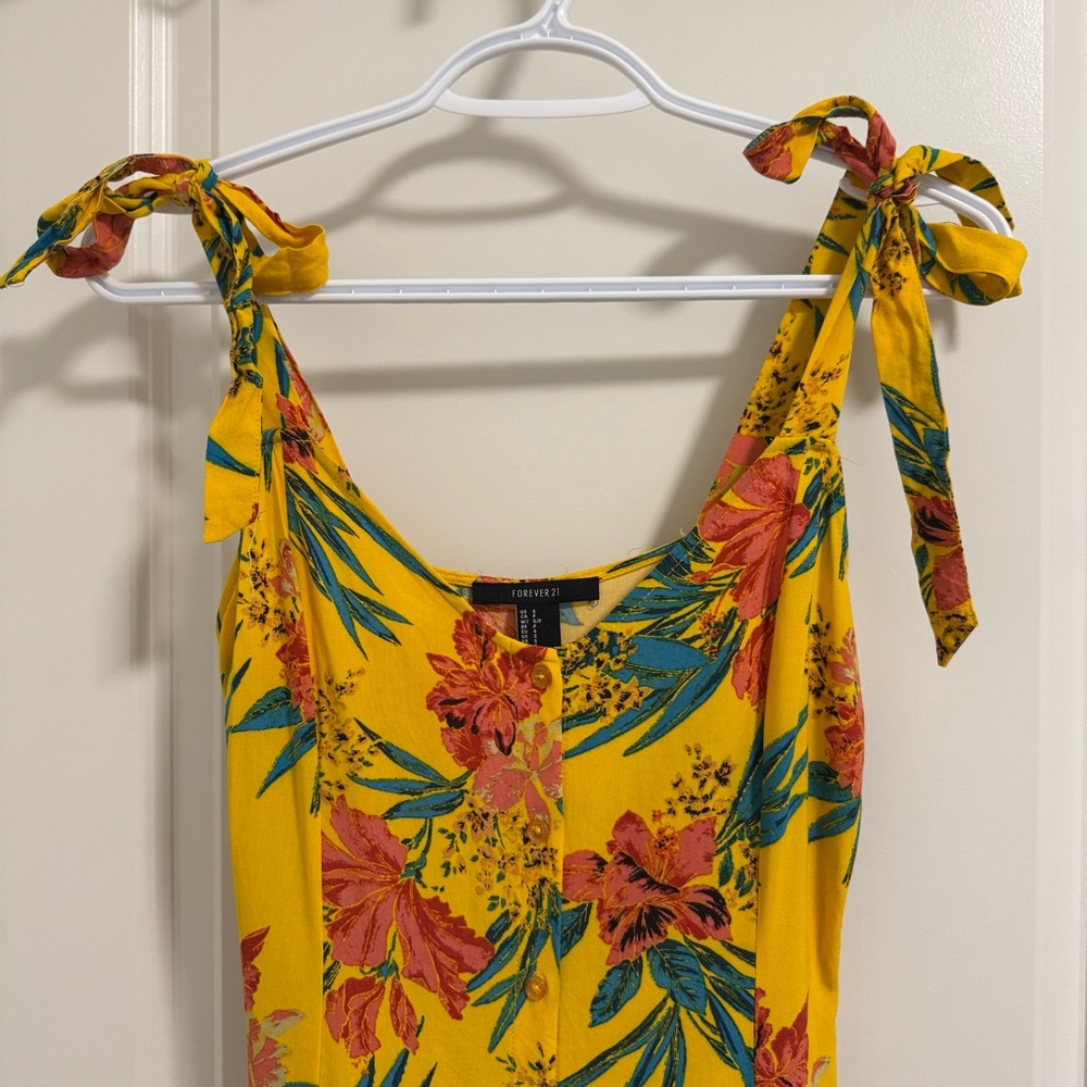 Forever 21 Yellow Tropical Dress - Picture 5 of 6
